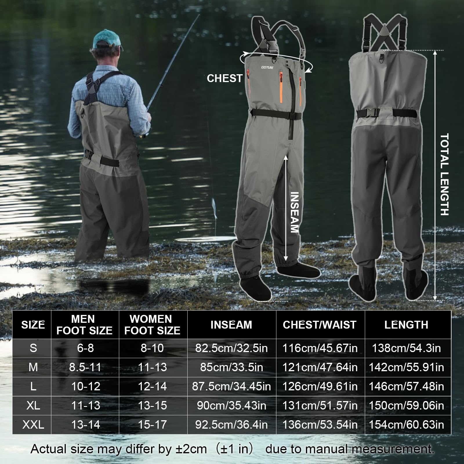 Fishing Waders - Goture 5-Layer مقاوم للماء الصيد الصيد