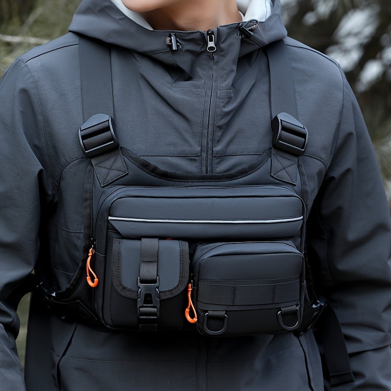 Fishing Vest - حقيبة صدر تكتيكية للرجال، سترة للجري
