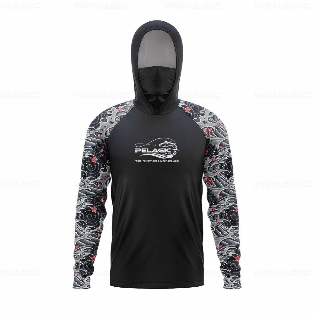 Fishing Shirt Uv Protection - Pelagic Gear الرجال هود قميص الصيد
