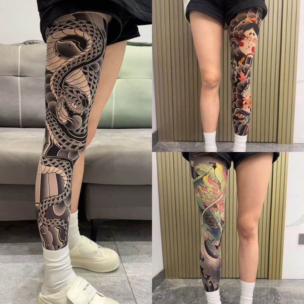 Fishing Socks - جوارب طويلة مطبوعة بتصميم وشم وهمي