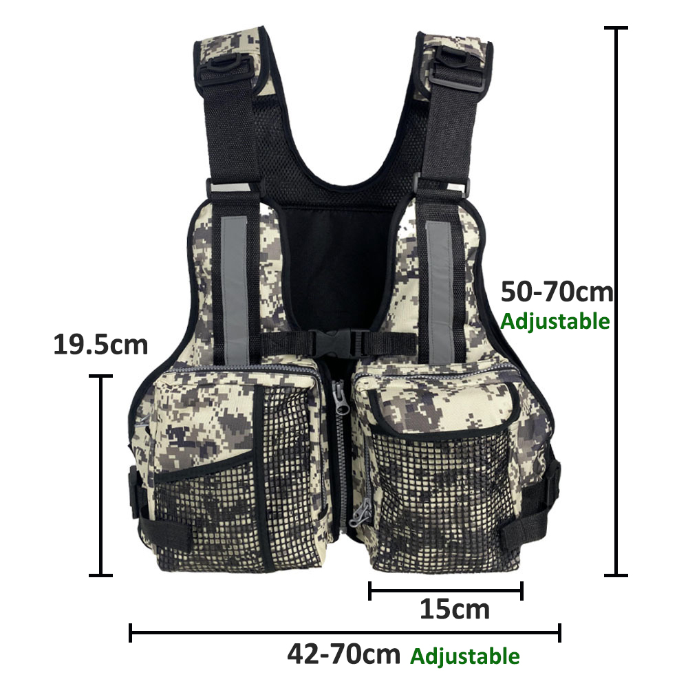 Fishing Vest - سترة صيد خارجية متعددة الجيوب، قابلة