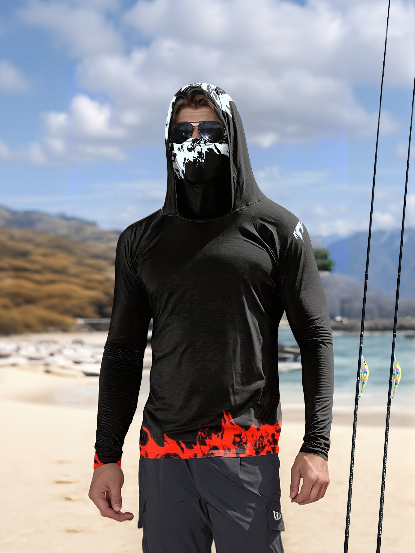 Fishing Shirt Uv Protection - قميص صيد للرجال بأكمام طويلة، ملابس