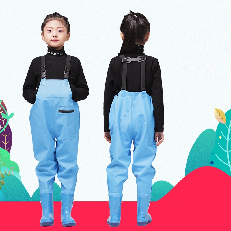 Fishing Rain Suit - خواضات الصدر مع حذاء برقبة للأطفال