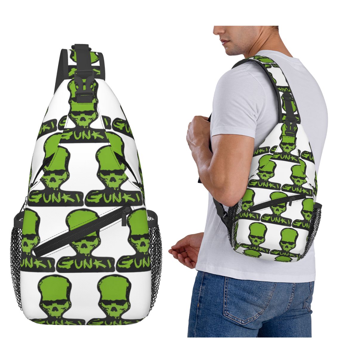 حقيبة صدر رجالية بتصميم جمجمة  - مراجعة Fishing Backpack وسعره