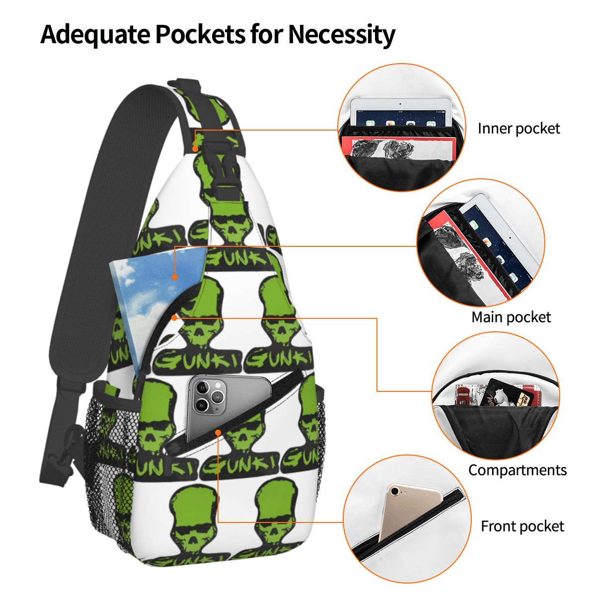 حقيبة صدر رجالية بتصميم جمجمة  - مراجعة Fishing Backpack وسعره