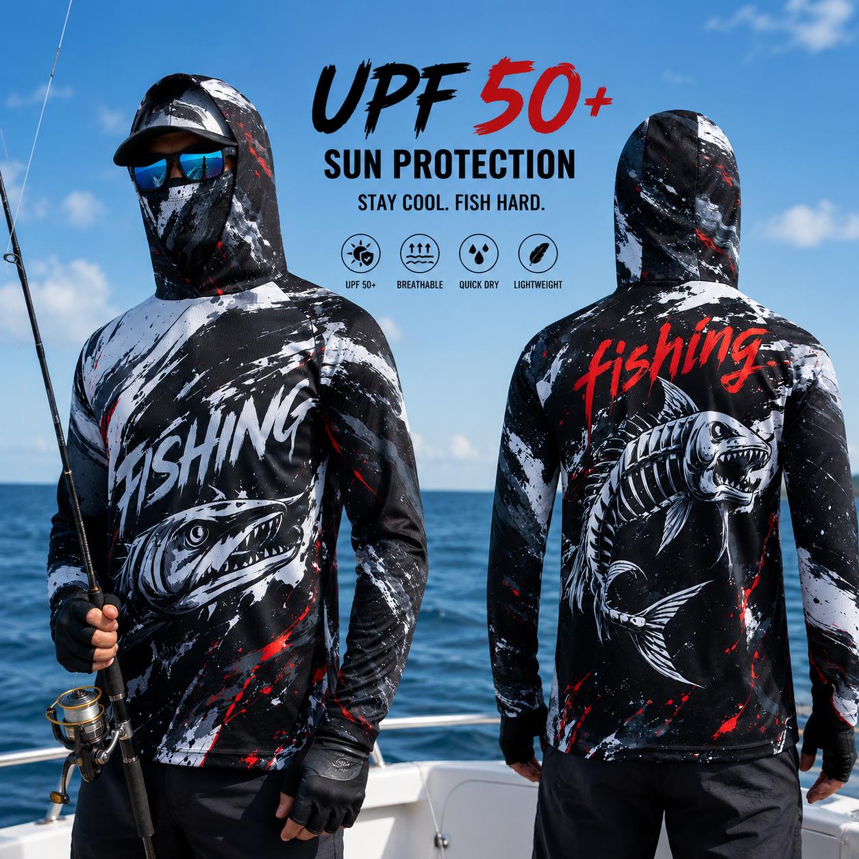 قميص صيد للرجال بغطاء للرأس، ح - مراجعة Fishing Hoodie وسعره