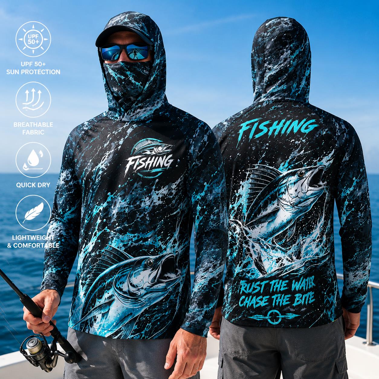 قميص صيد للرجال بغطاء للرأس، ح - مراجعة Fishing Hoodie وسعره