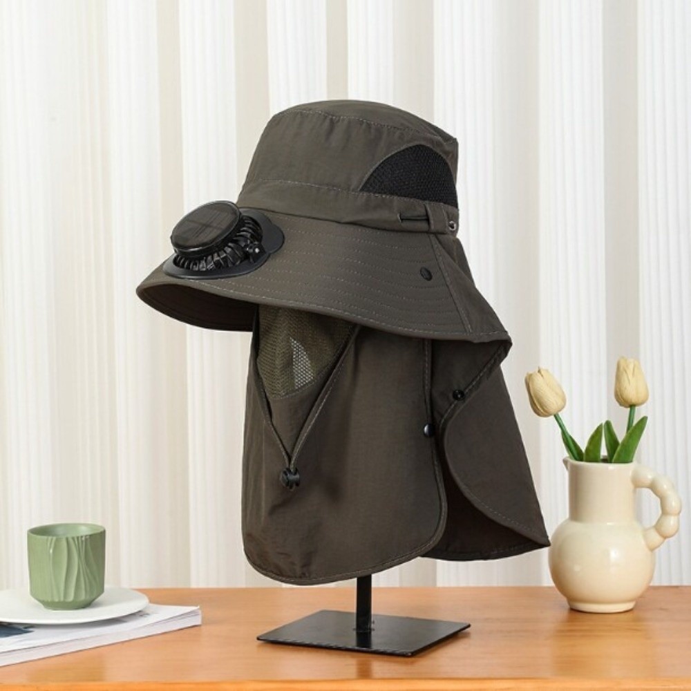قبعة بمروحة شمسية محمولة قابلة - مراجعة Fishing Hat وسعره